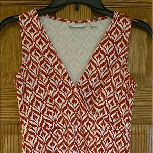NEW YORK & COMPANY RED AND WHITE SLEEVELESS DRESS SIZE SMALL